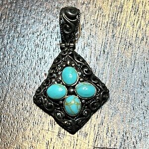 Vintage Silver and turquoise pendant